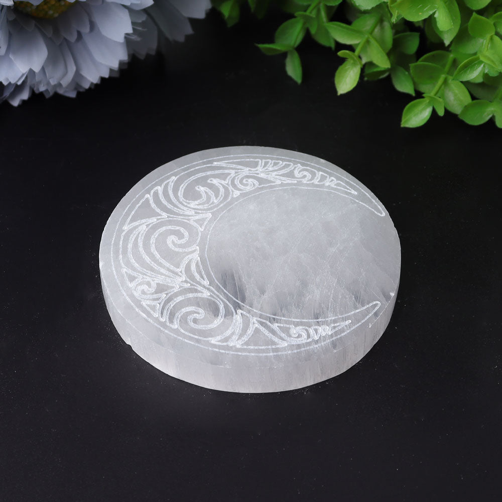 3.2 Inch Selenite Crystal Coaster for Charging & Healing
