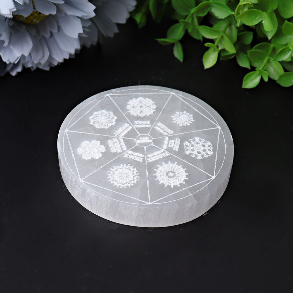 3.2 Inch Selenite Crystal Coaster for Charging & Healing