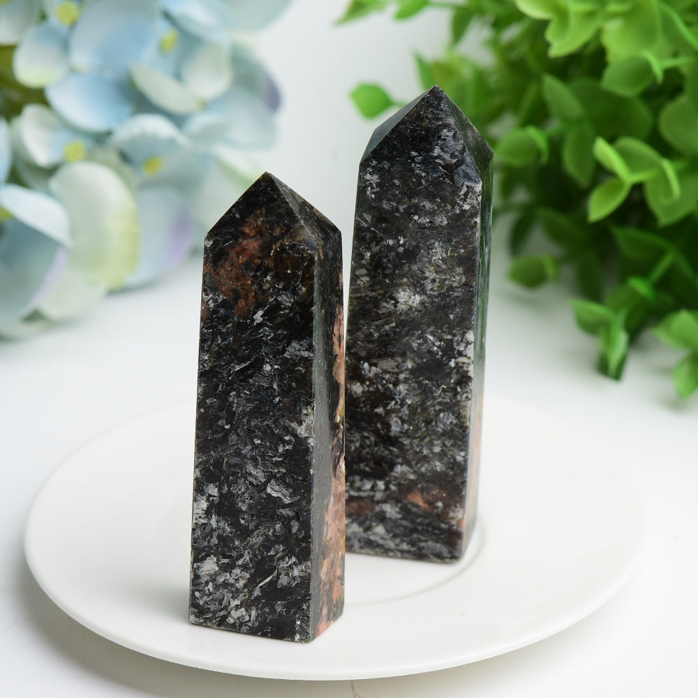 3.3-4 Inch Lepidolite in Sunstone Polished Crystal Point