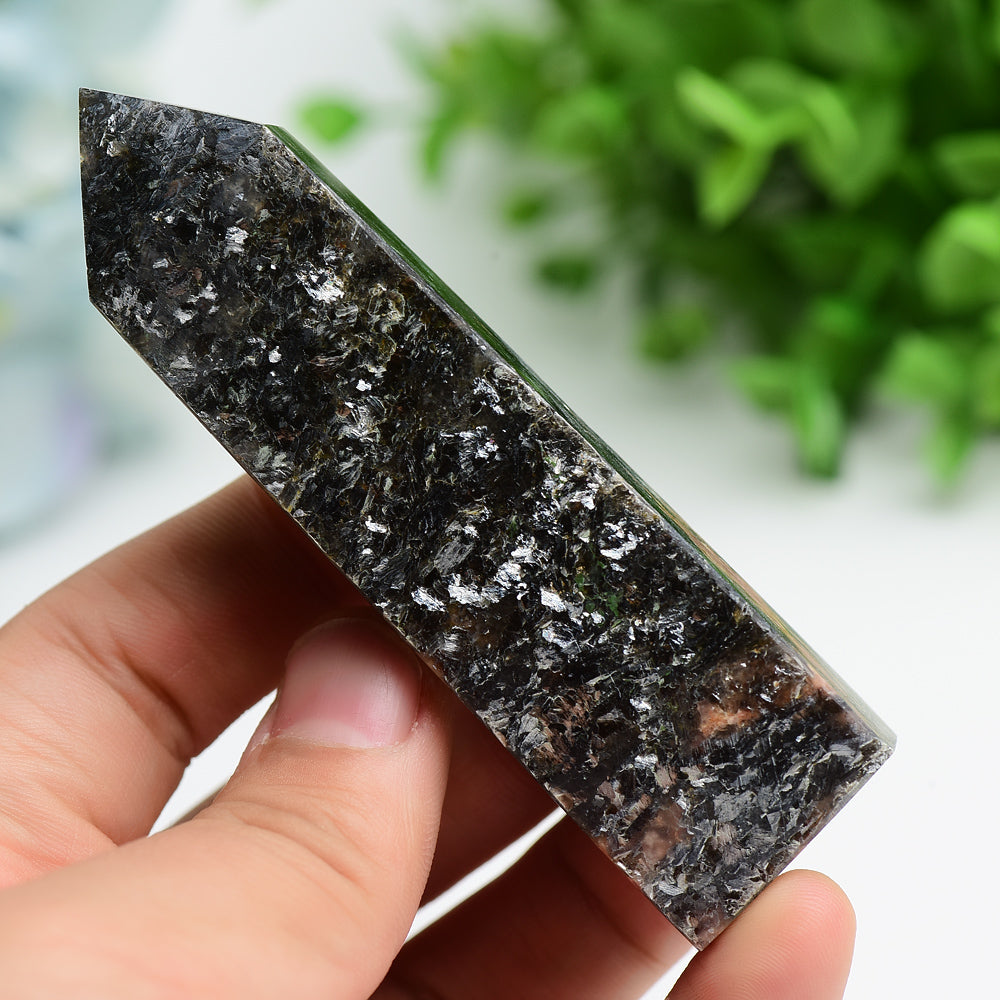 3.3-4 Inch Lepidolite in Sunstone Polished Crystal Point