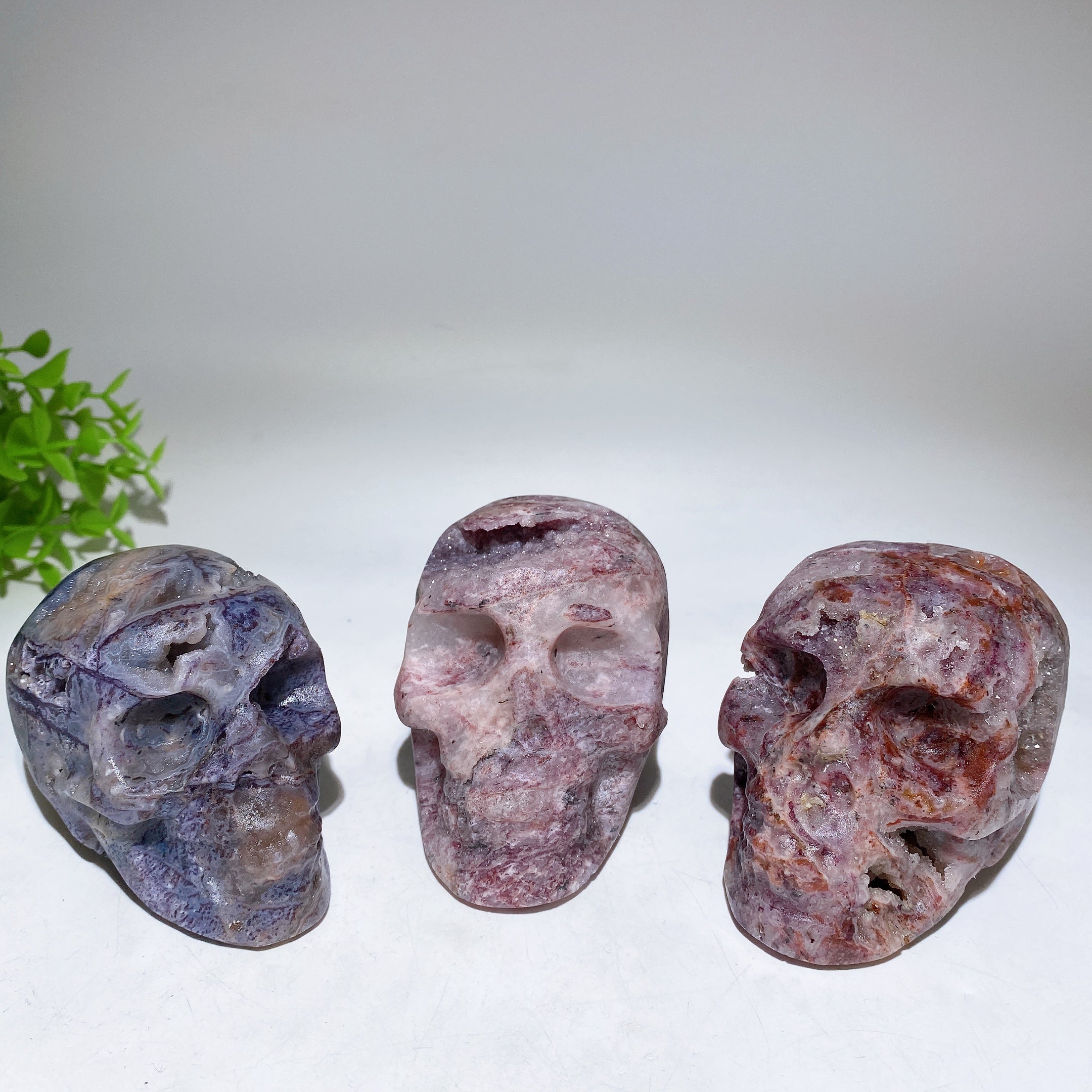 3-3.8 Inch Purple Sphelarite Crystal Skull Carving