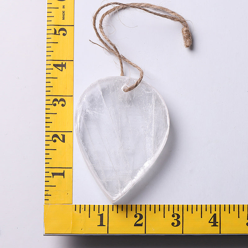 3.3" Clear Selenite Drop Shape Crystal for Meditation