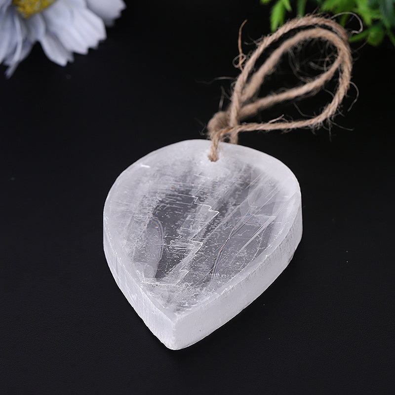 3.3" Clear Selenite Drop Shape Crystal for Meditation