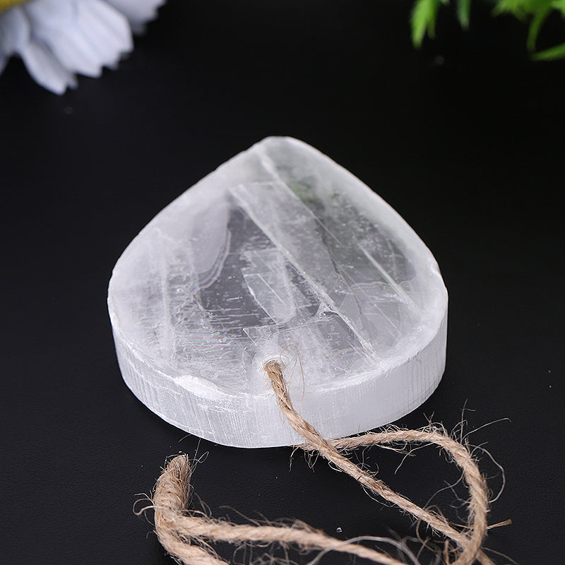 3.3" Clear Selenite Drop Shape Crystal for Meditation