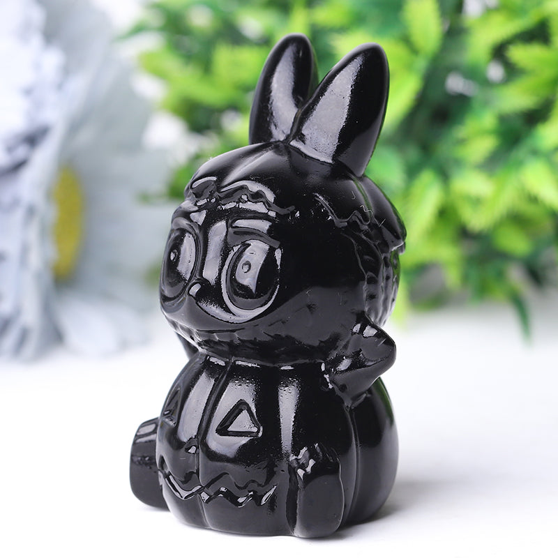3.3-inch Black Crystal Pumpkin Ghost Halloween Figurine
