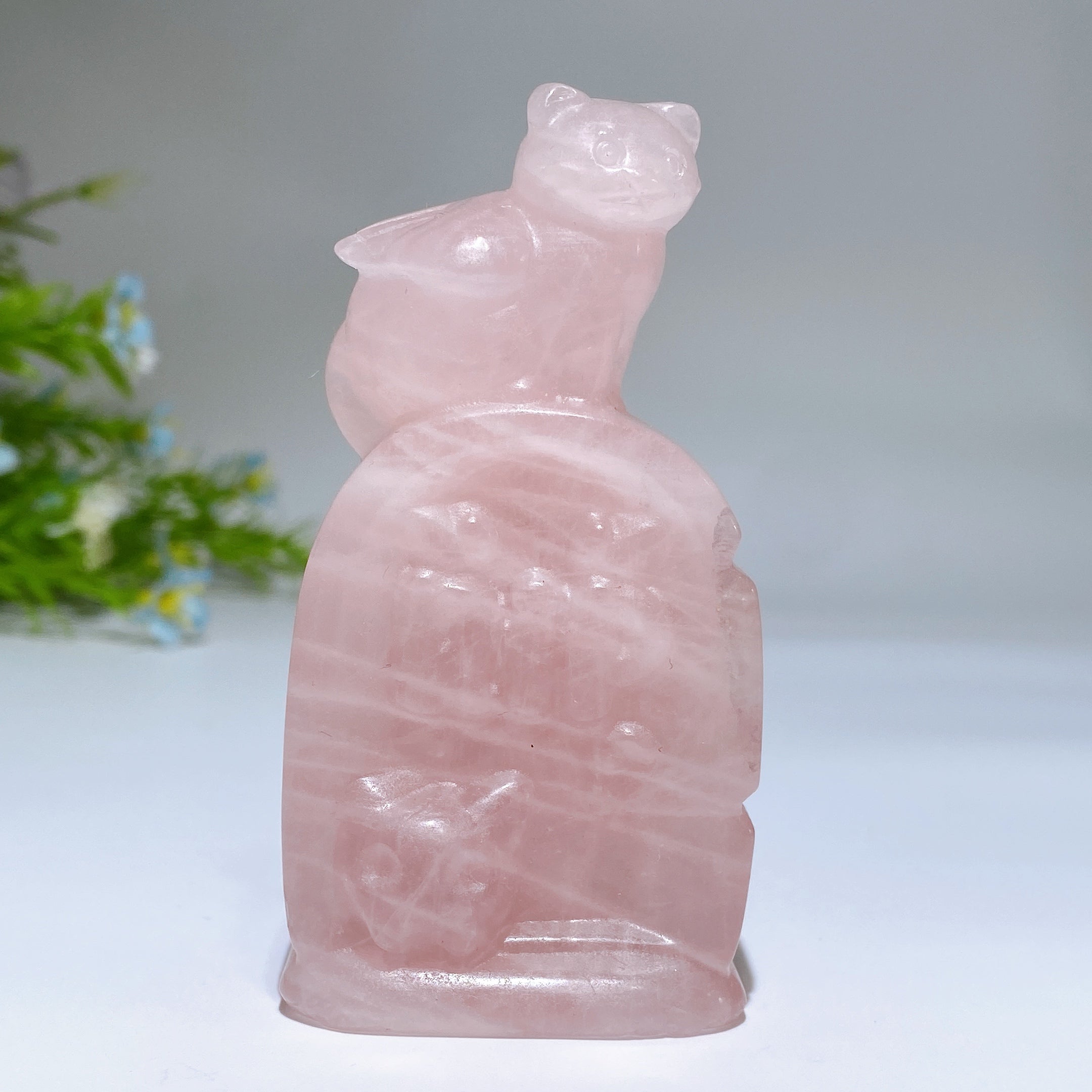 3.3 inch Crystal Cat Carving for Healing and Decor