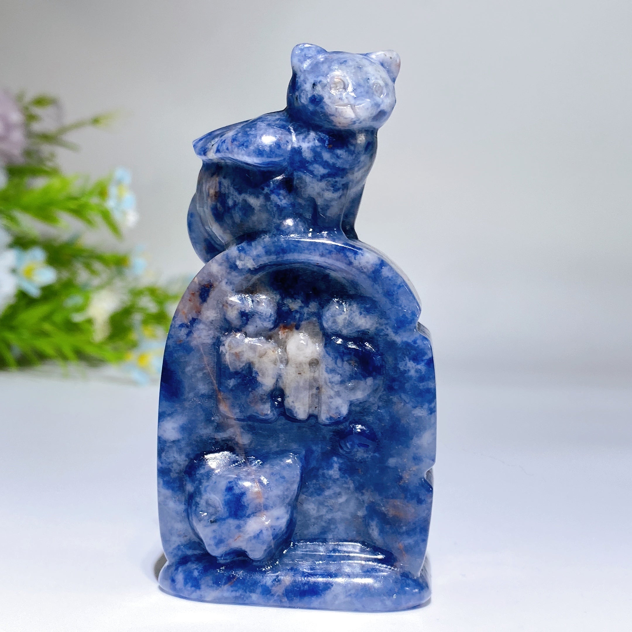 3.3 inch Crystal Cat Carving for Healing and Decor