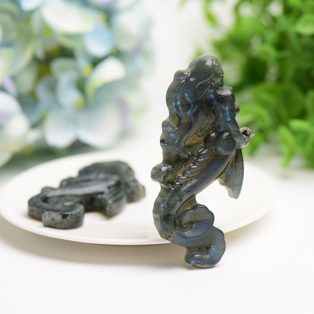 3.3-inch Labradorite Mermaid Crystal Figurine