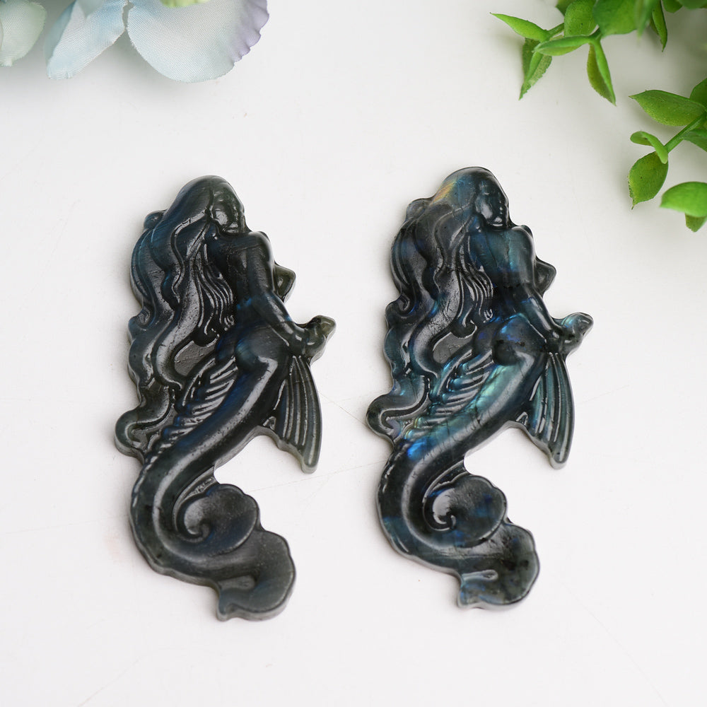 3.3-inch Labradorite Mermaid Crystal Figurine