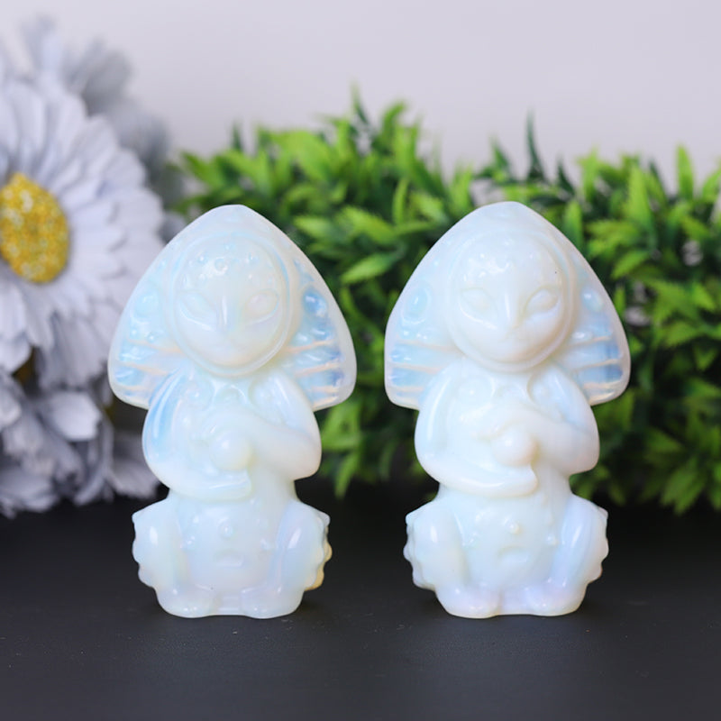 3.3 Inch Opalite Crystal Figurine Carving for Healing Energy