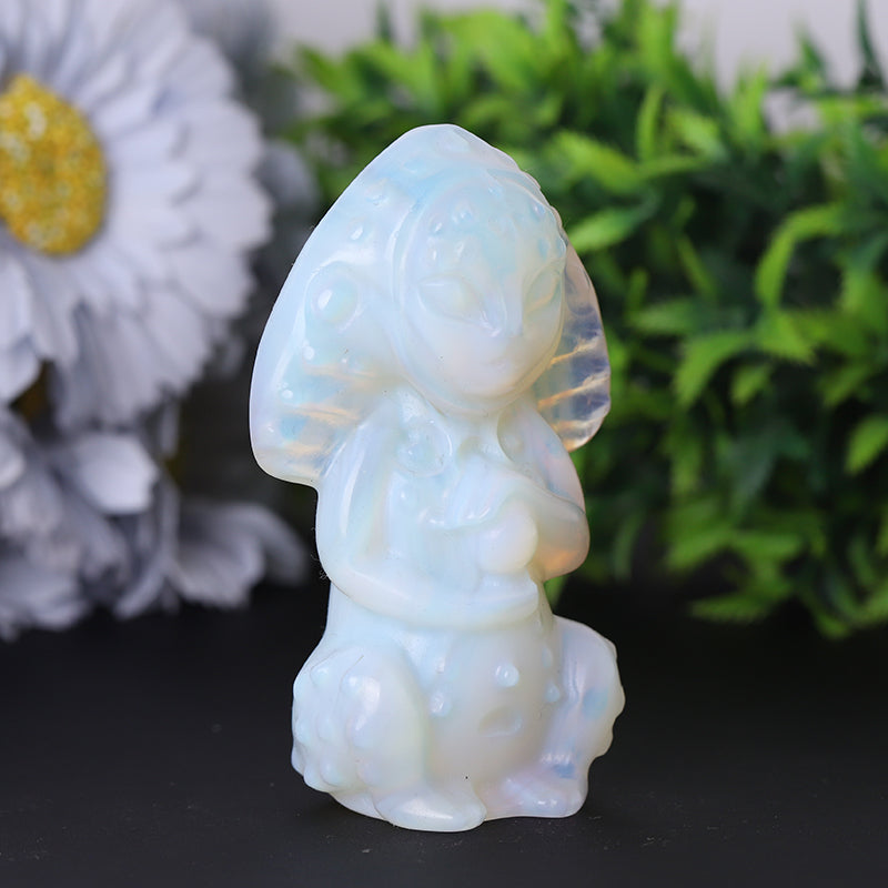 3.3 Inch Opalite Crystal Figurine Carving for Healing Energy