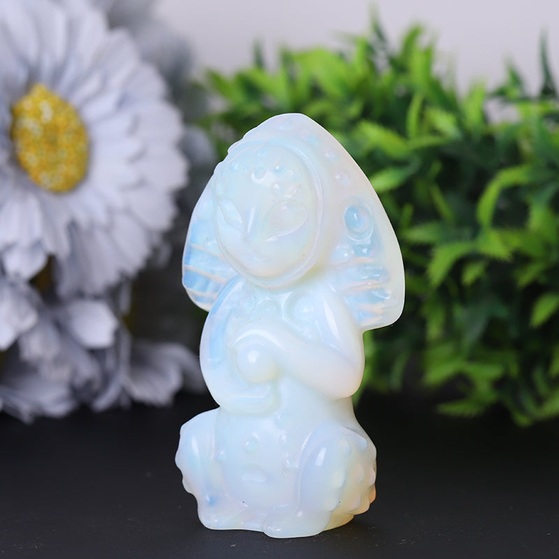 3.3 Inch Opalite Crystal Figurine Carving for Healing Energy