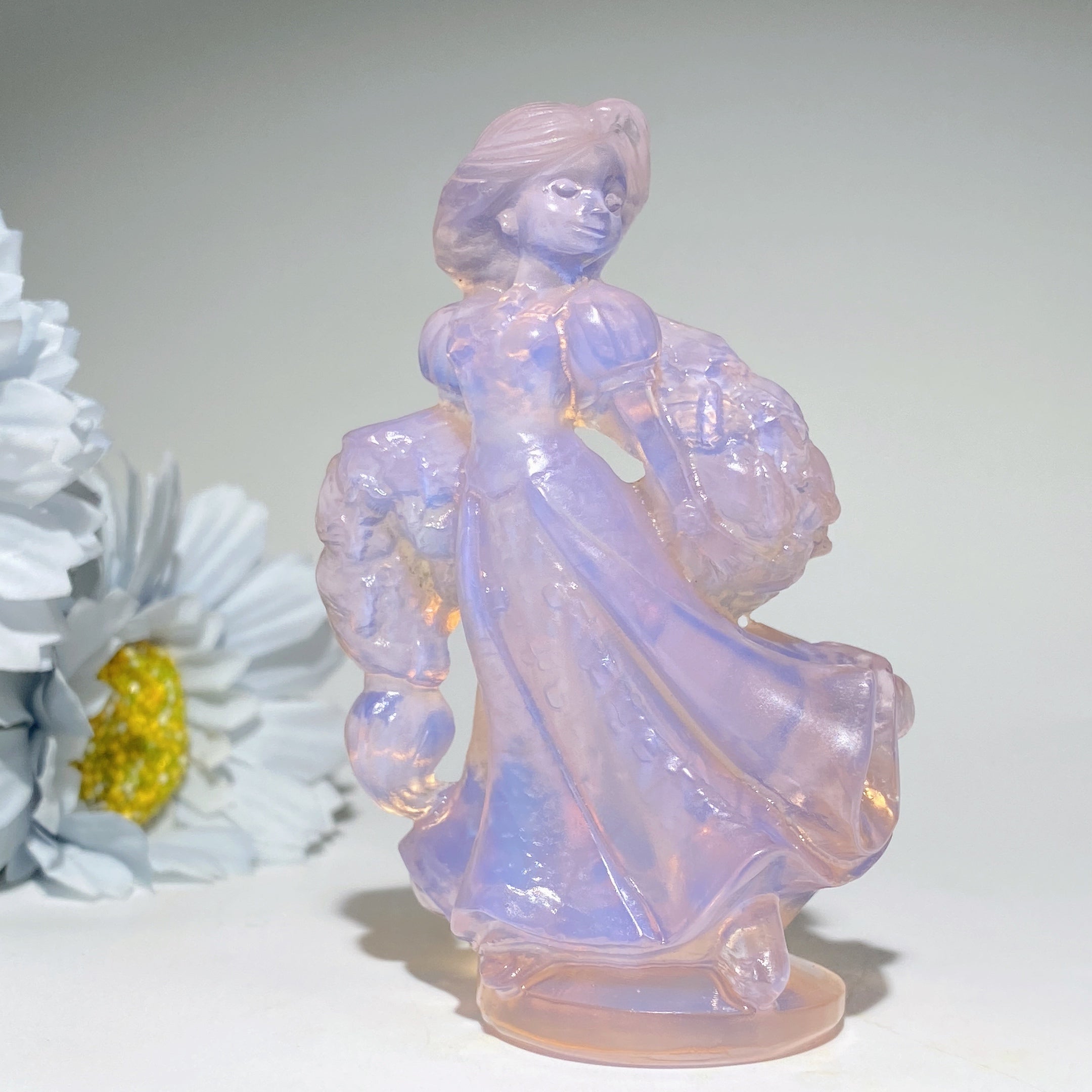 3.3 Inch Opalite Rapunzel Crystal Figurine Carving