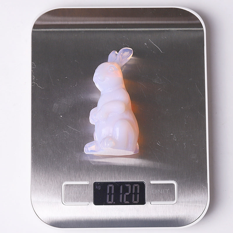 3.3 inch Pink Opalite Rabbit Healing Crystal Figurine