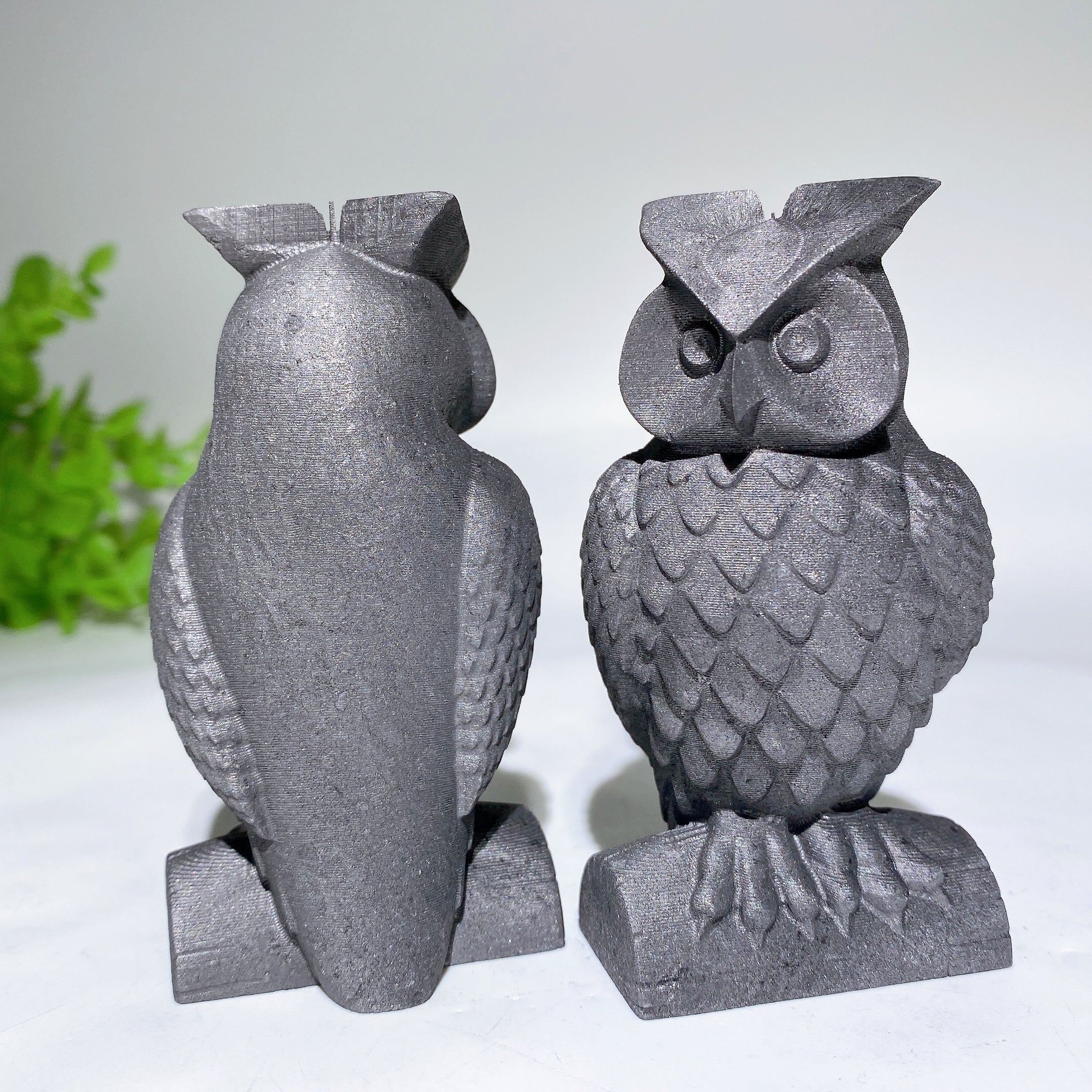 3.3-inch Shungite Owl Crystal Carving Healing Figurine