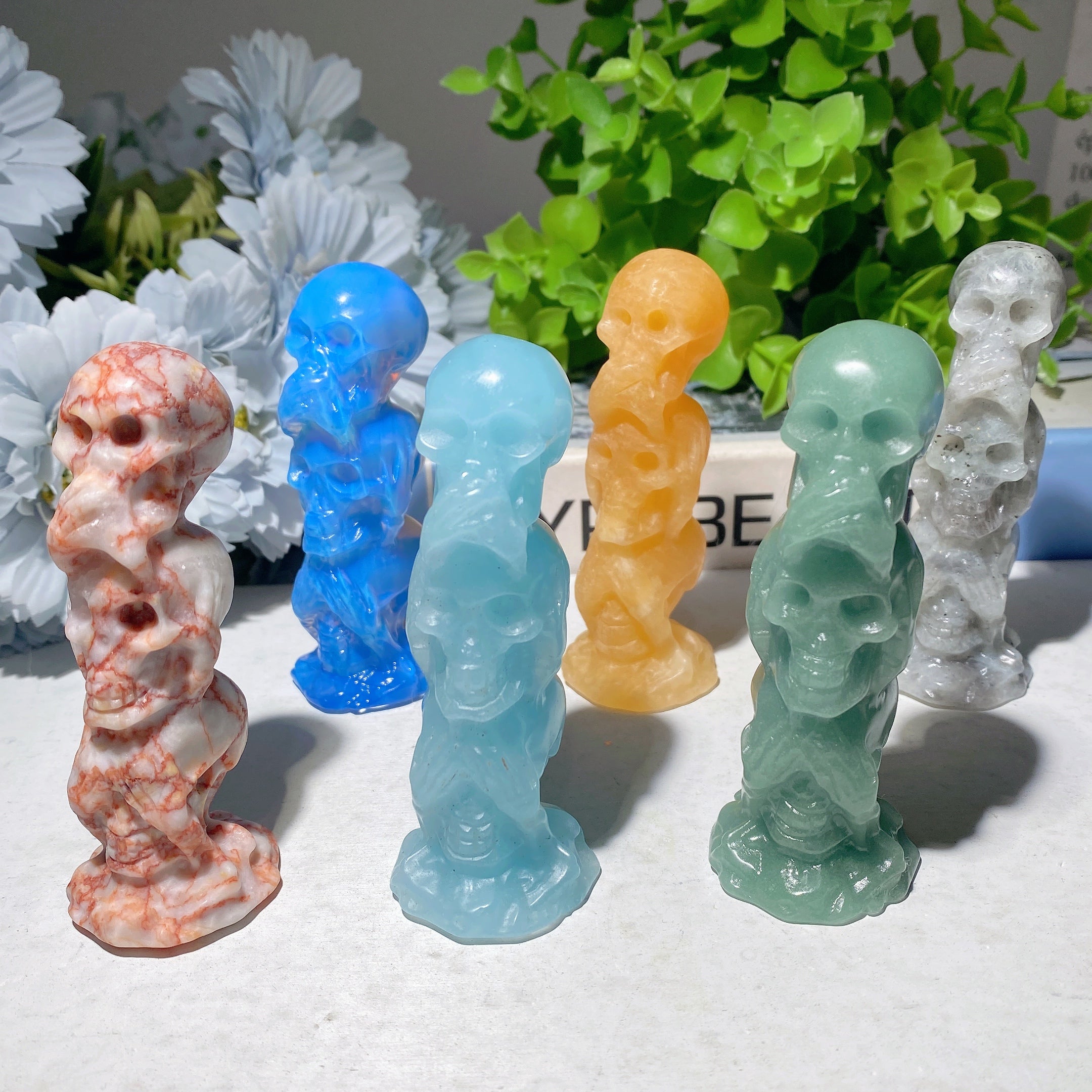 3.35-inch Mixed Crystal No Skulls Carved Figurines