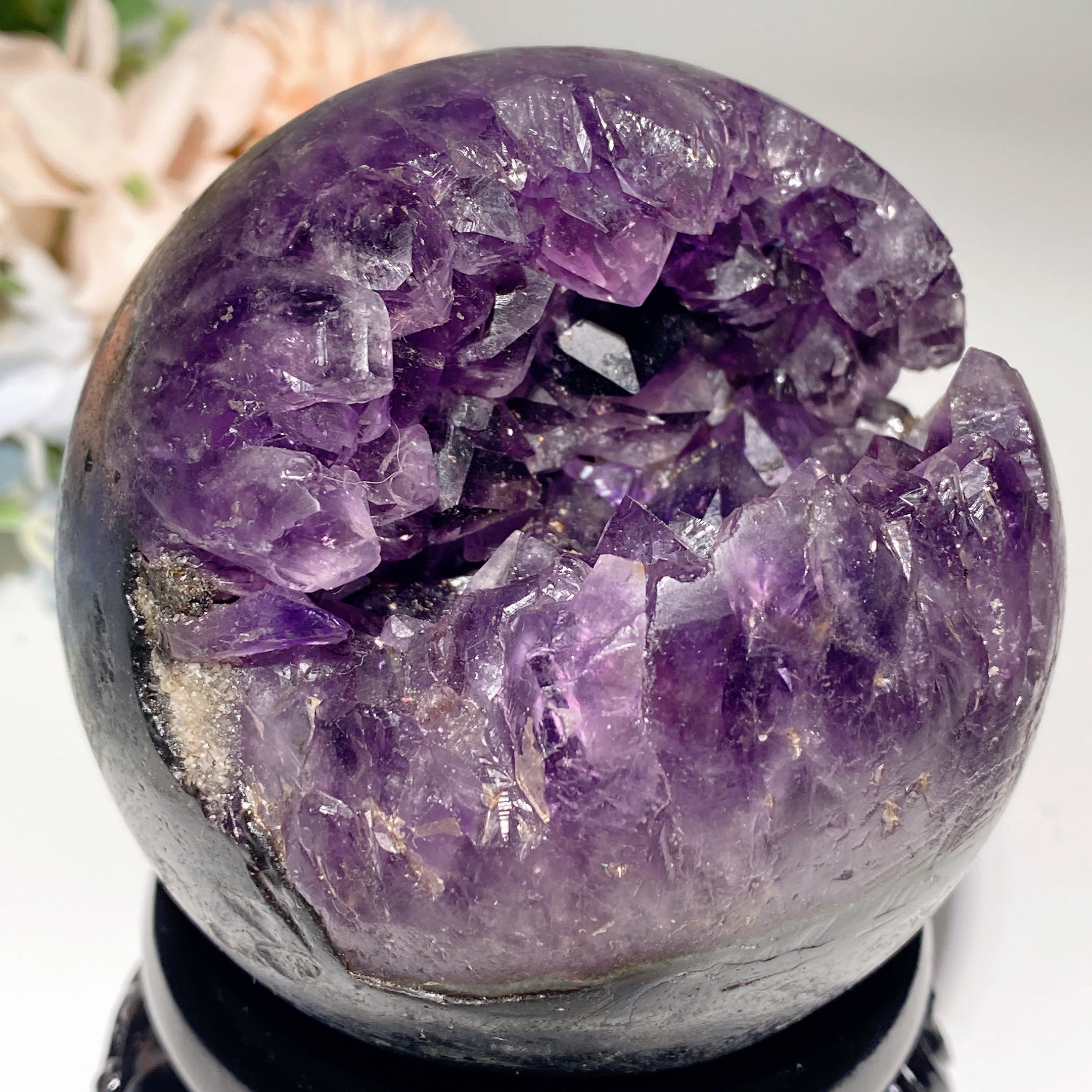 3.4 inch Amethyst Crystal Geode with Stand for Healing