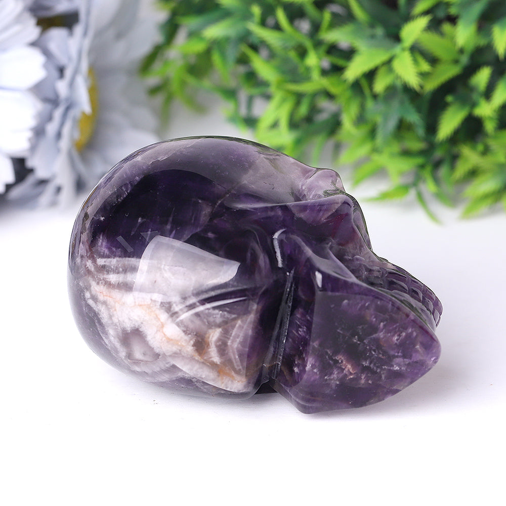 3.4 inch Amethyst Crystal Skull Carving for Healing