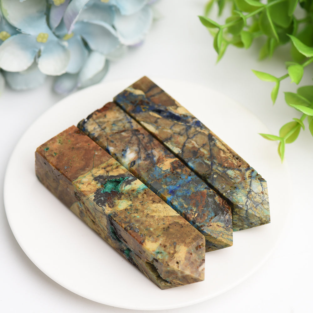 3-4 Inch Azurite Malachite Crystal Point for Healing