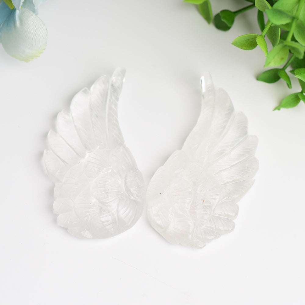 3-4 Inch Crystal Angel Wings Carving Figurines