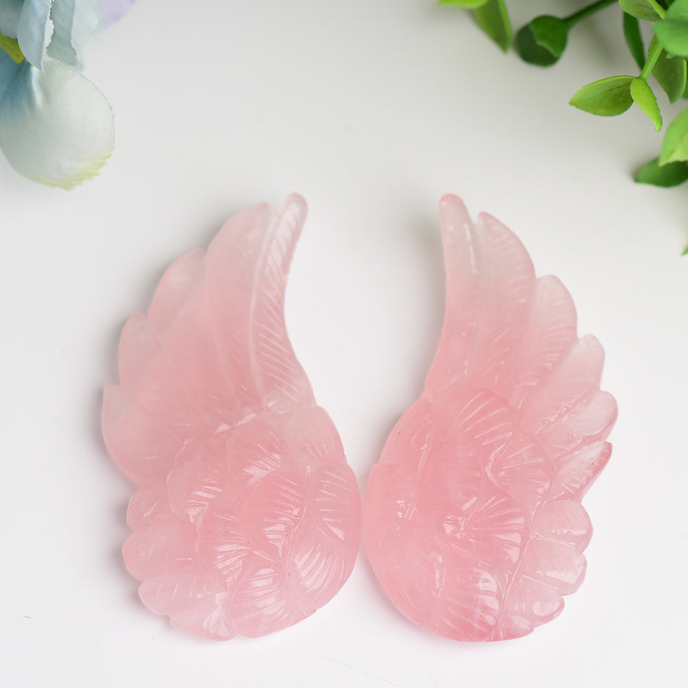 3-4 Inch Crystal Angel Wings Carving Figurines
