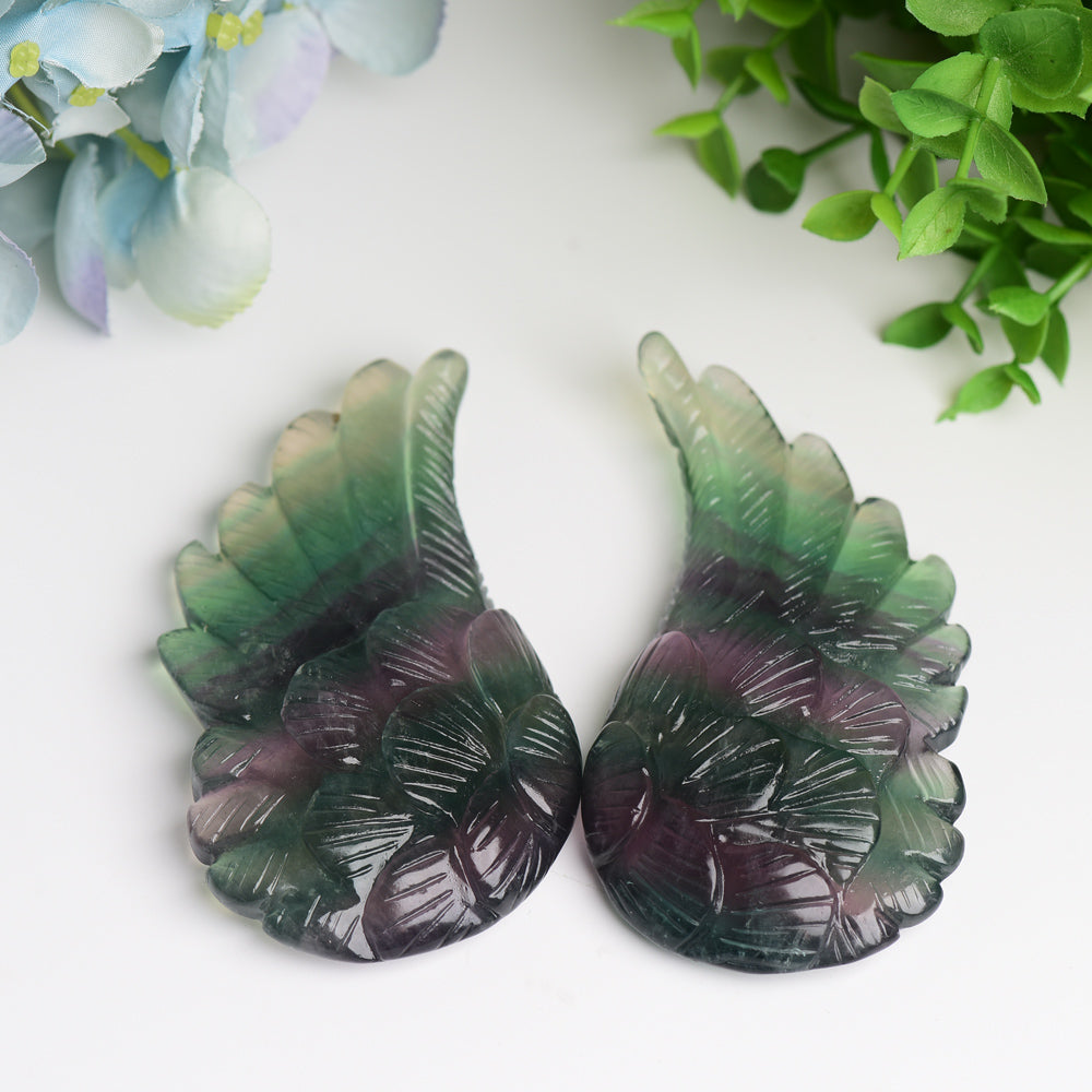 3-4 Inch Crystal Angel Wings Carving Figurines