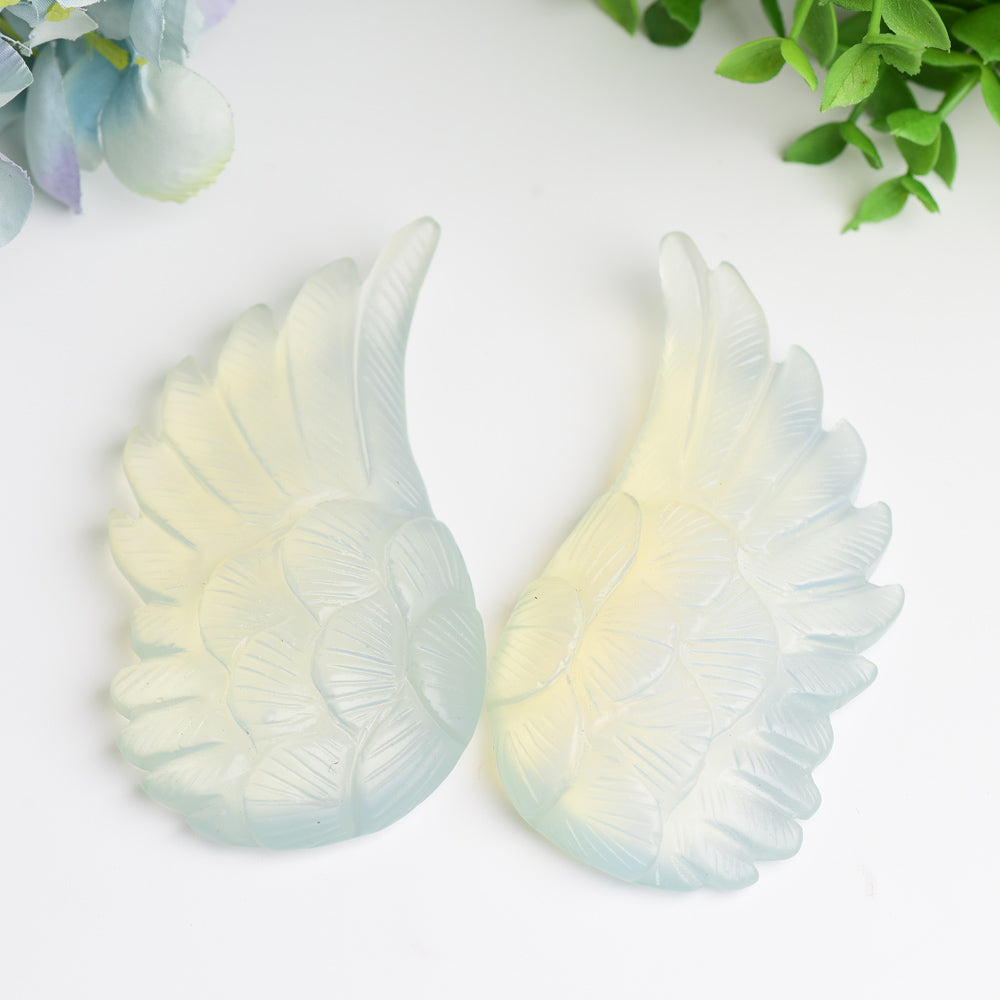 3-4 Inch Crystal Angel Wings Carving Figurines