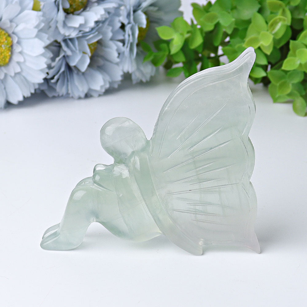 3.4 Inch Crystal Figurine Carving | Honey Calcite Butterfly