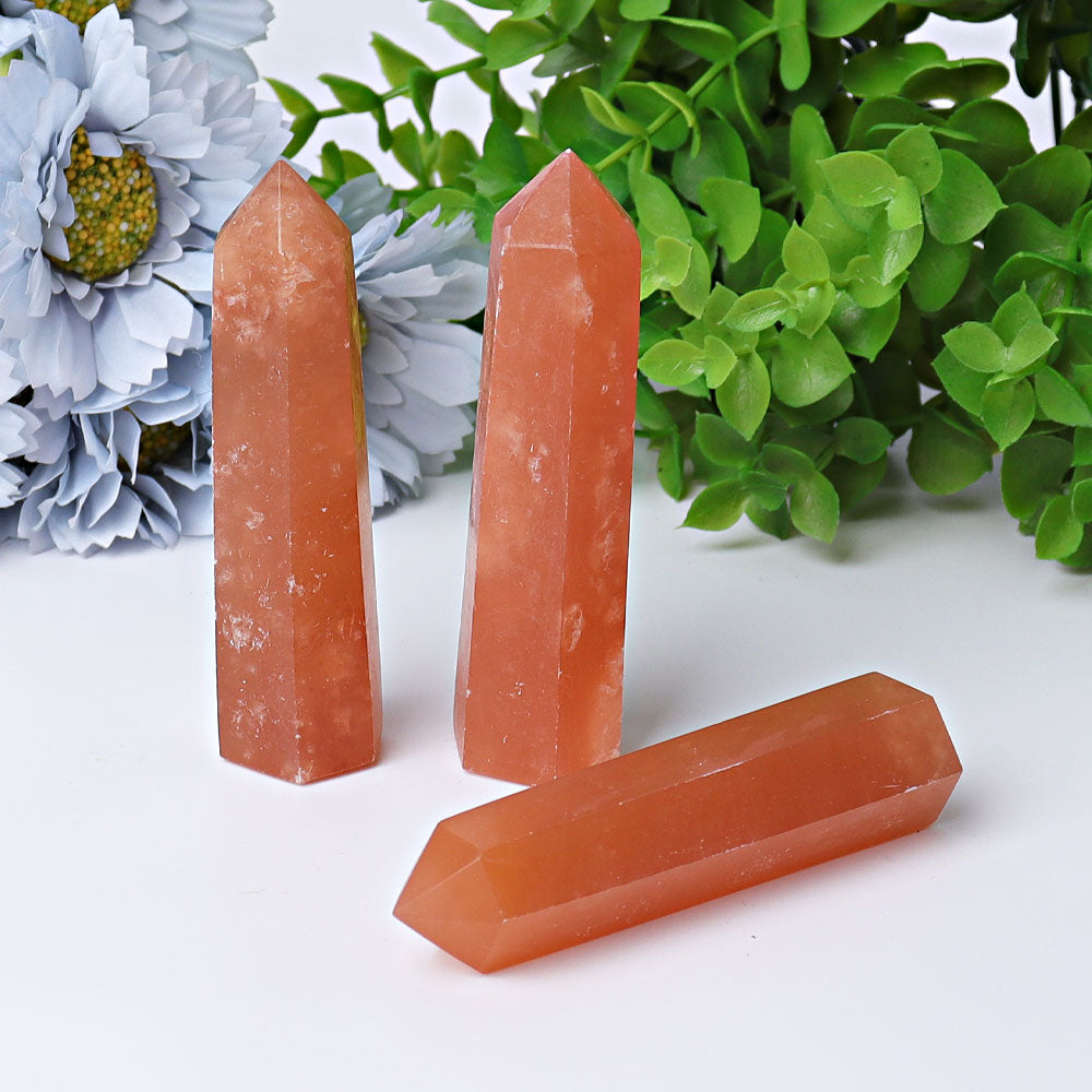 3-4 Inch Honey Calcite Crystal Points for Energy Healing