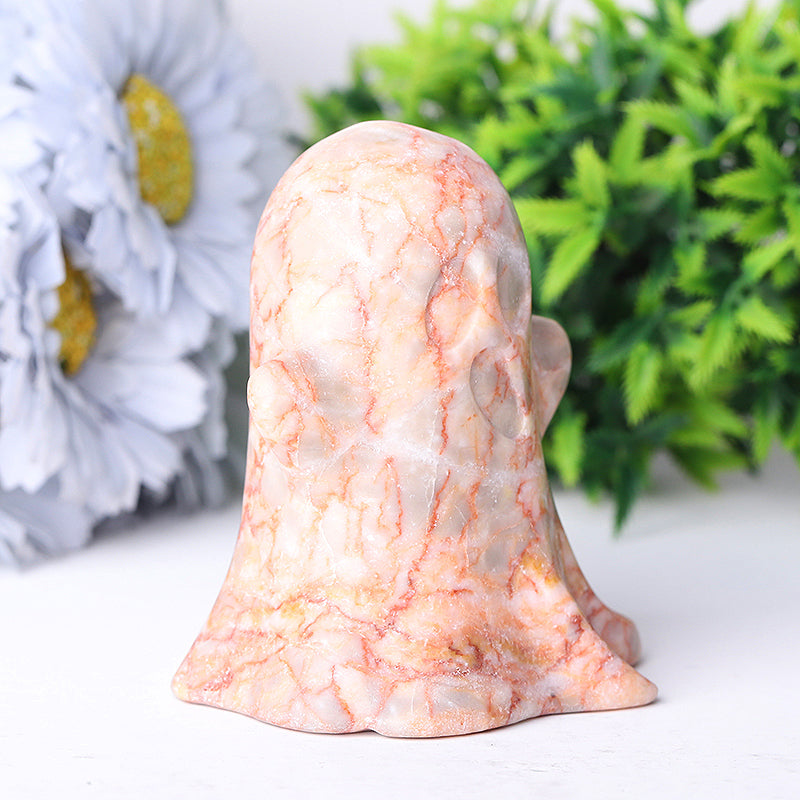 3.4 Inch Red Line Ghost Crystal Figurine for Halloween