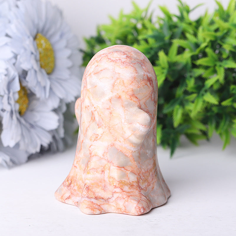 3.4 Inch Red Line Ghost Crystal Figurine for Halloween