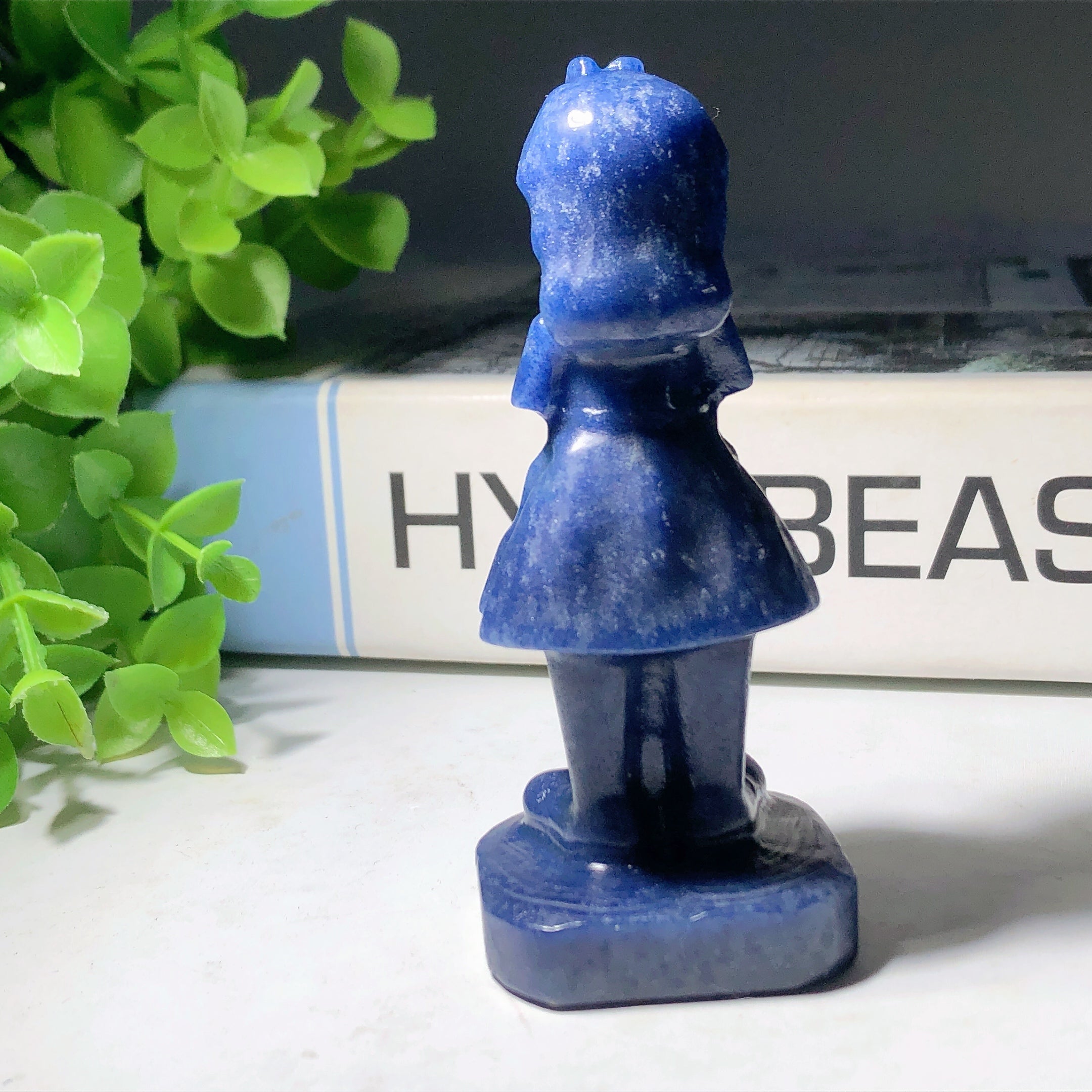 3.45-inch Blue Aventurine Crystal Princess Carving