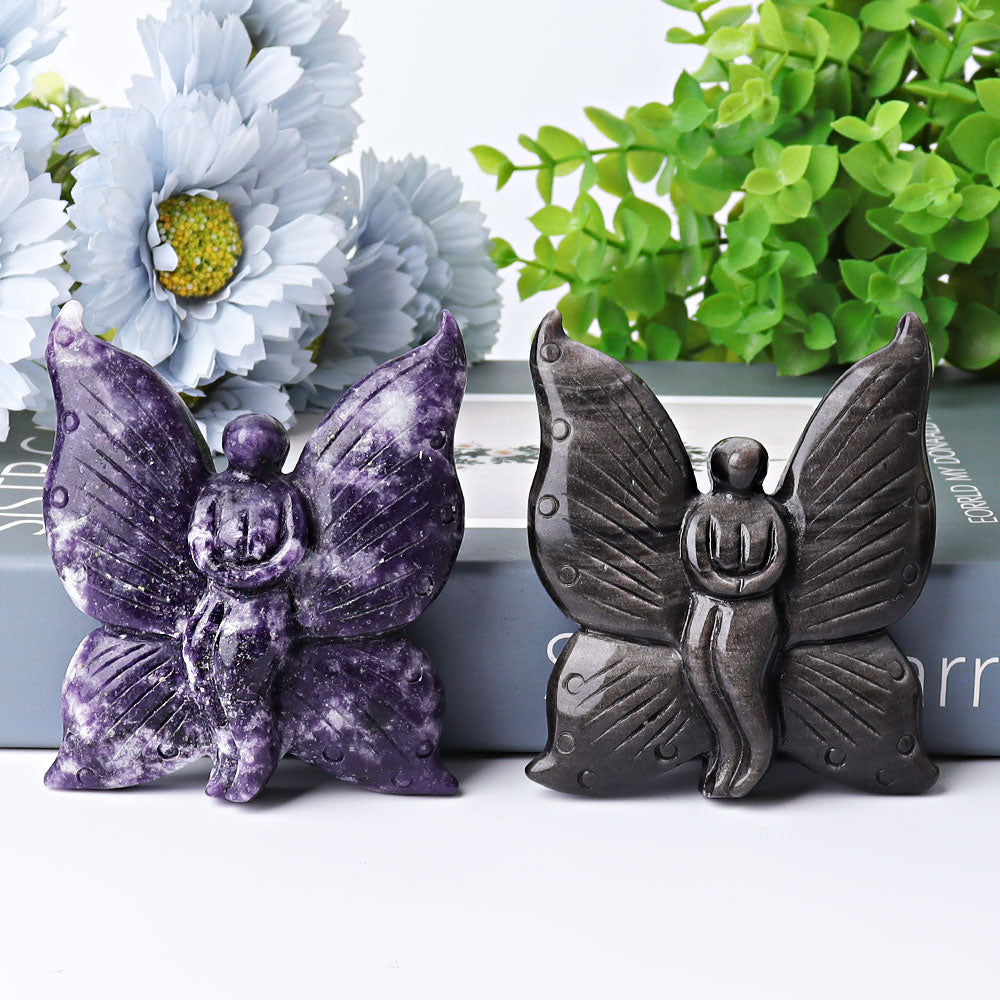 3.45in Golden Obsidian Fairy Carving