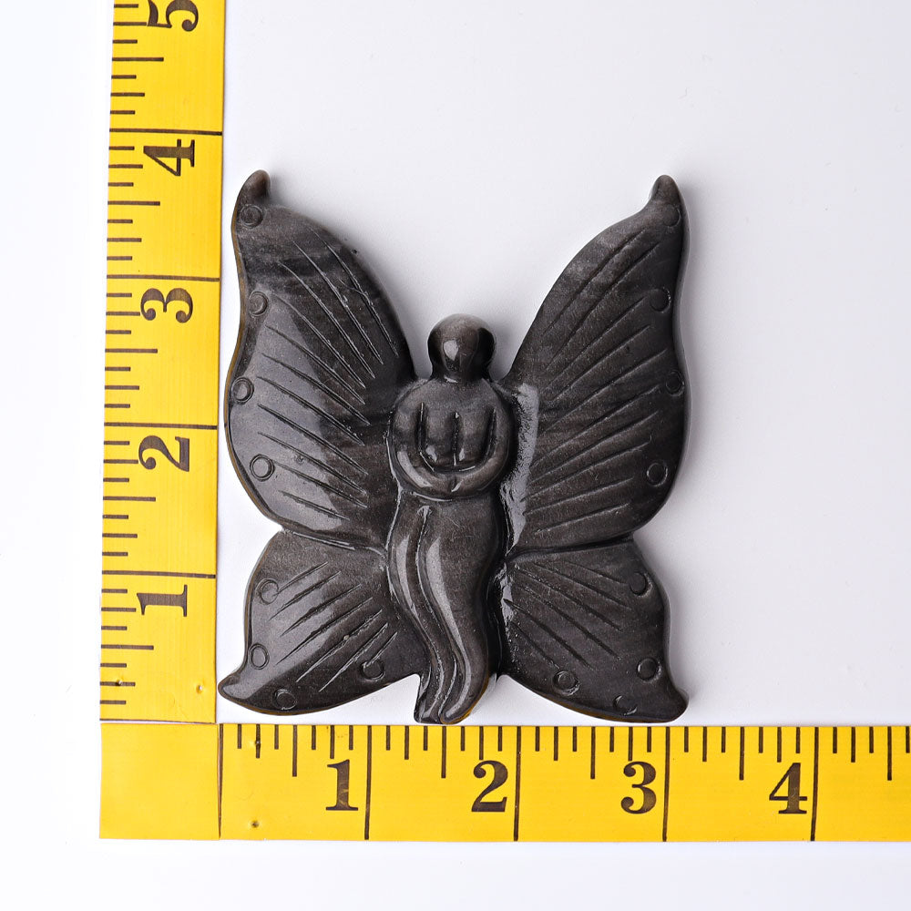 3.45in Golden Obsidian Fairy Carving