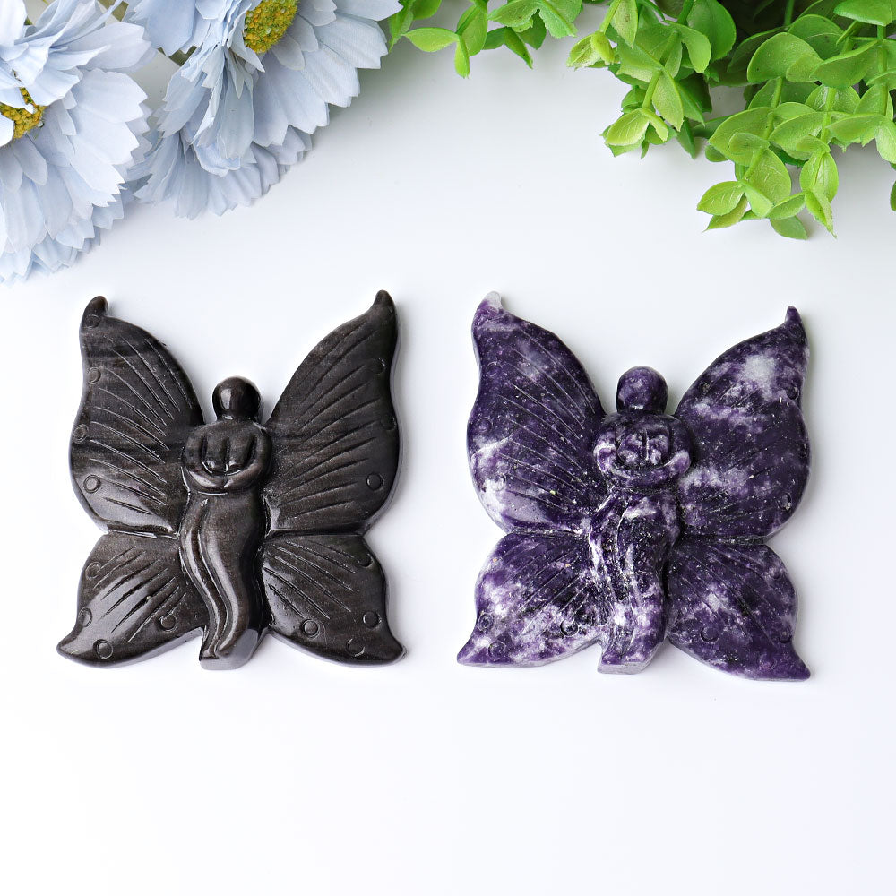 3.45in Golden Obsidian Fairy Carving