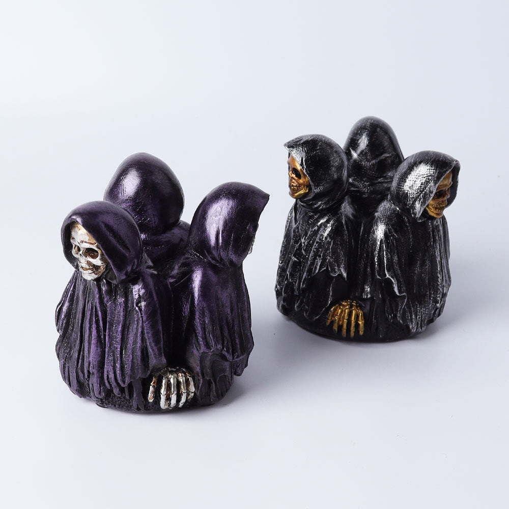 3.47" Resin Three Wizards Crystal Sphere Stand