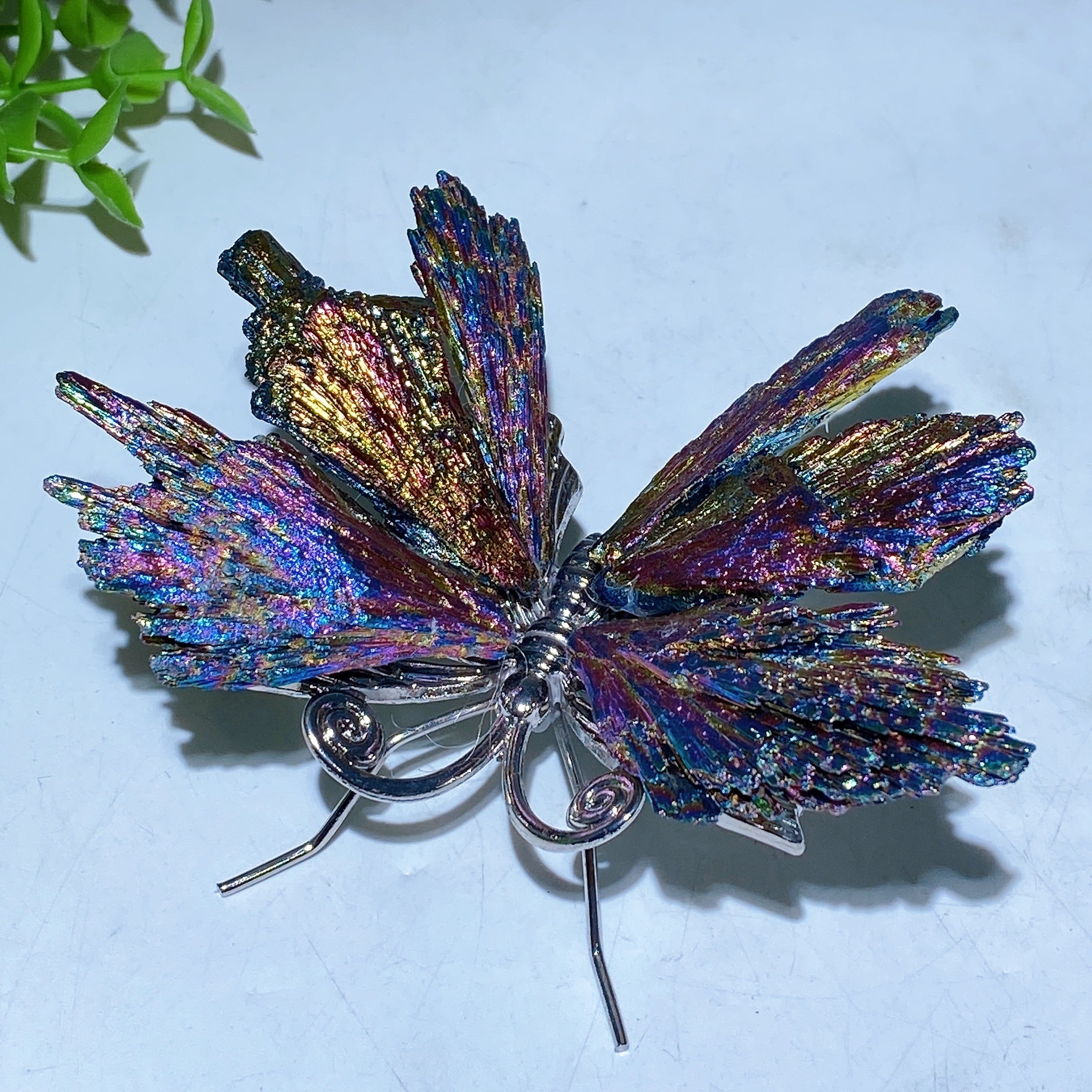 3.5-4 inch Aura Black Tourmaline Butterfly Crystal