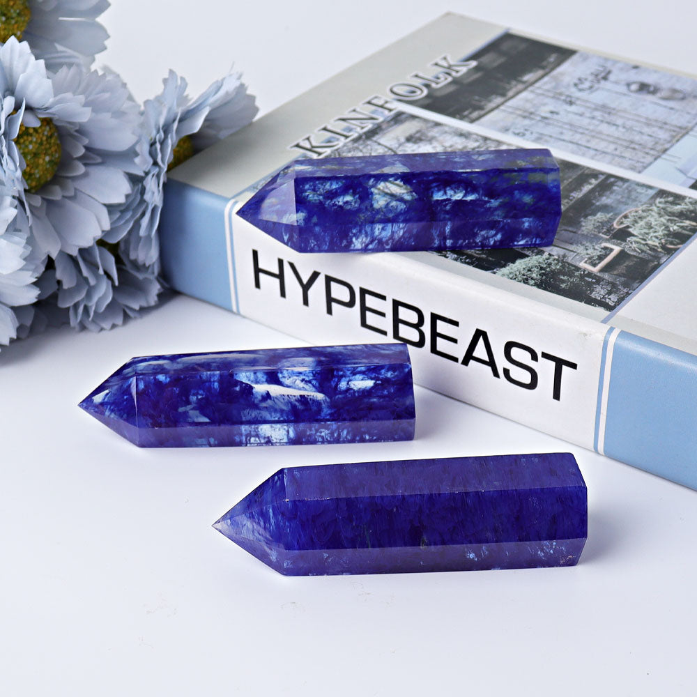 3.5-4 inch Blue Crystal Points Polished Healing Stone