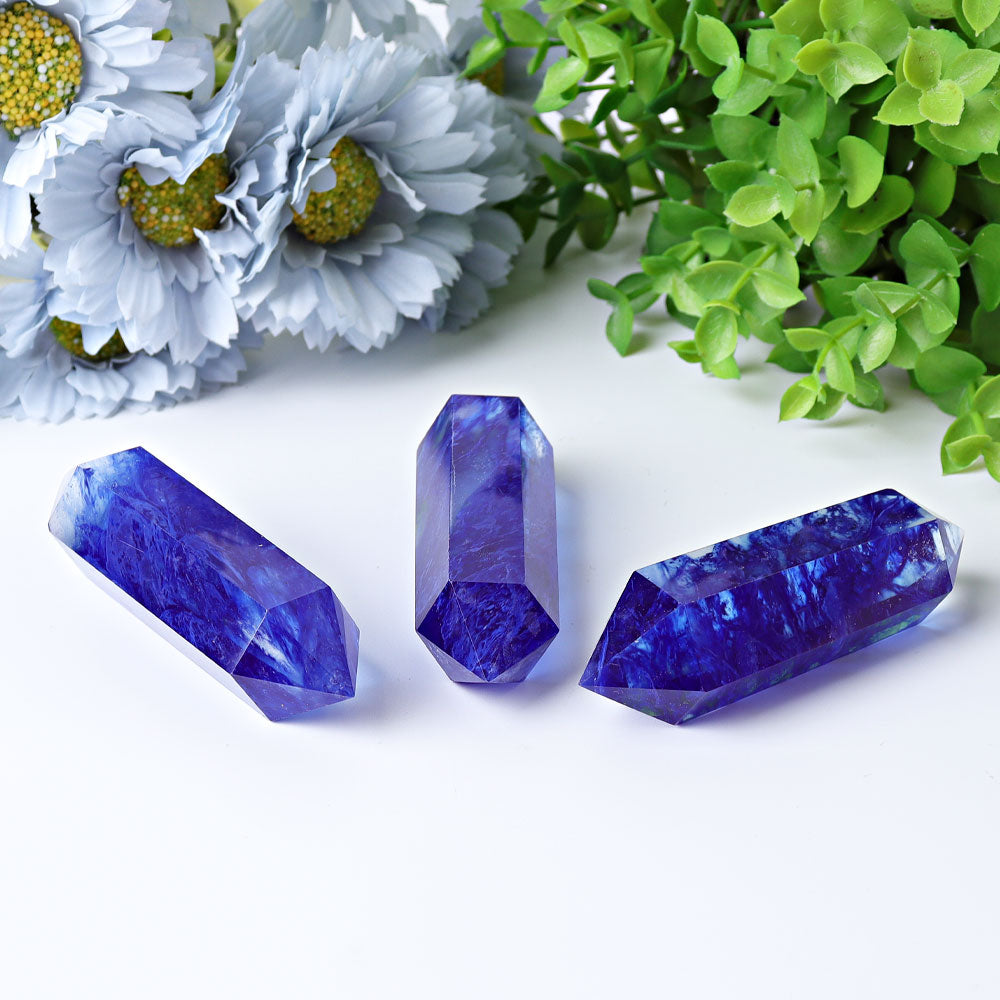 3.5-4 inch Blue Double Terminated Crystal Points for Energy Healing