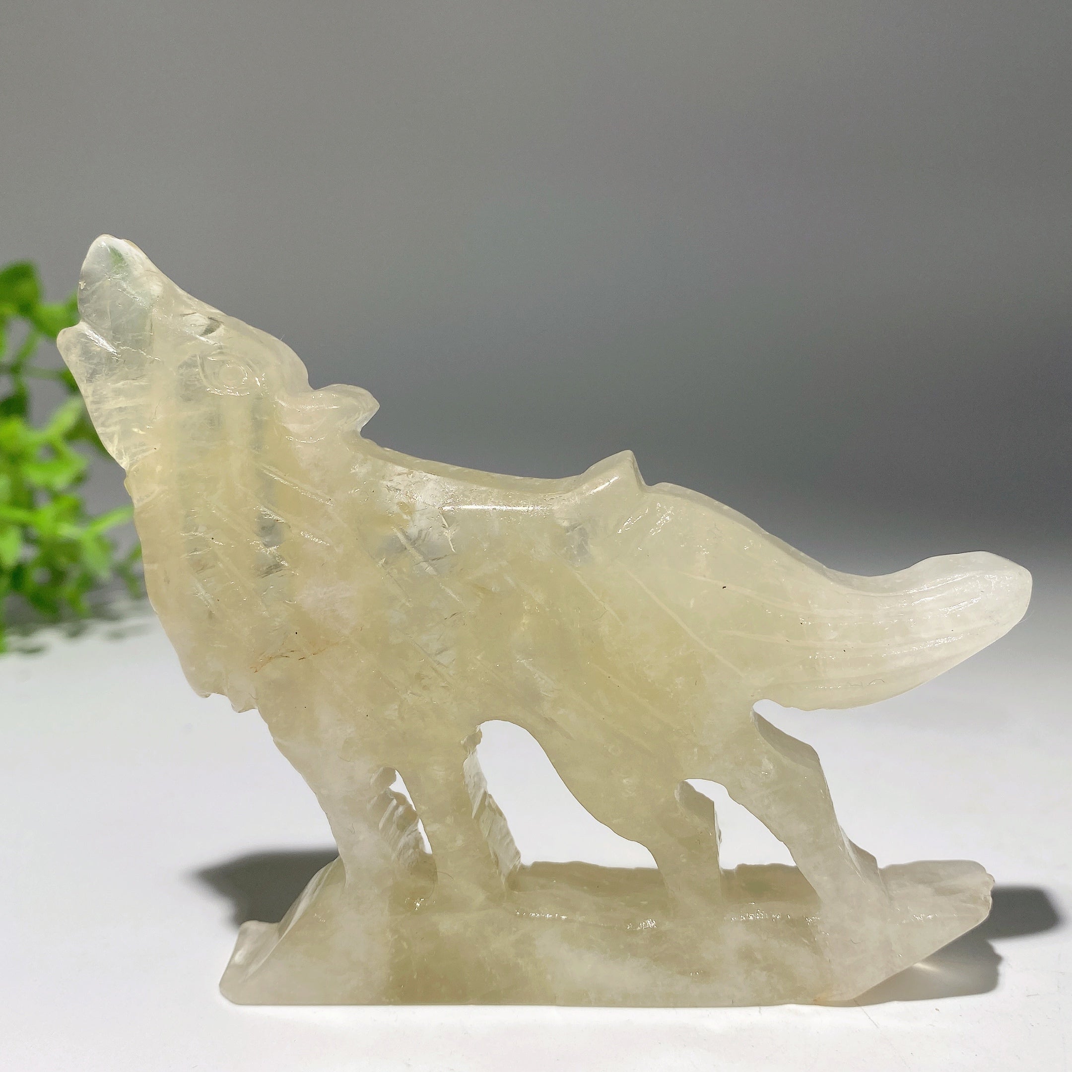 3.5-4 inch Mixed Crystal Wolf Carving Figurine for Healing