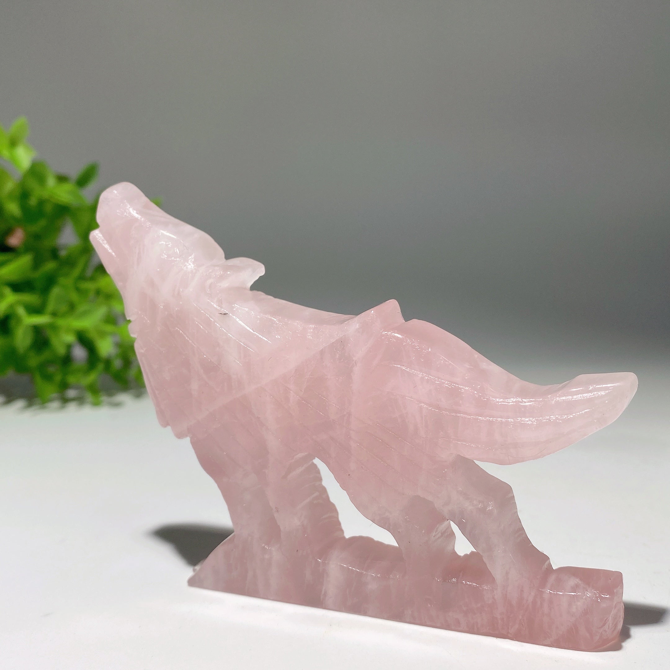 3.5-4 inch Mixed Crystal Wolf Carving Figurine for Healing