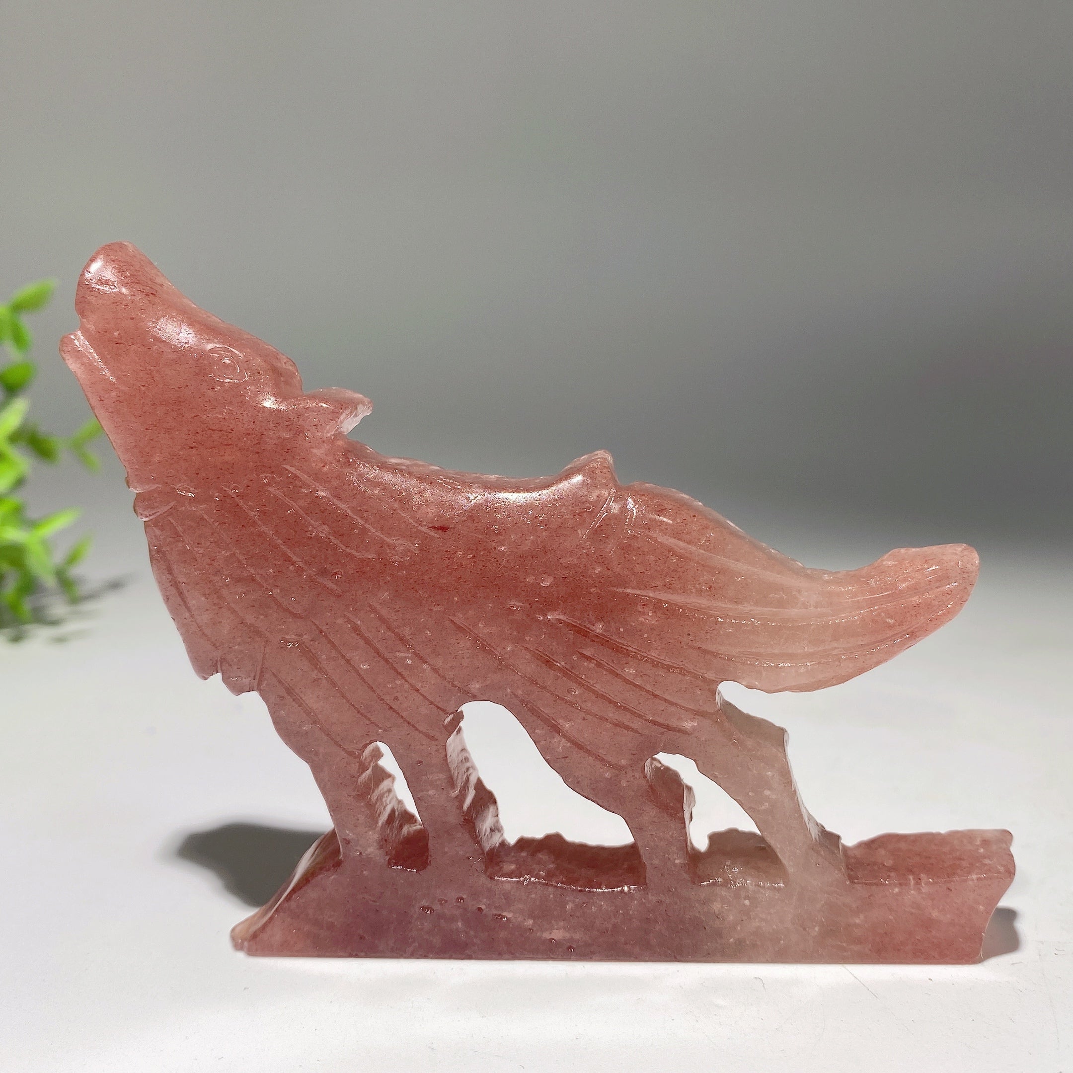 3.5-4 inch Mixed Crystal Wolf Carving Figurine for Healing
