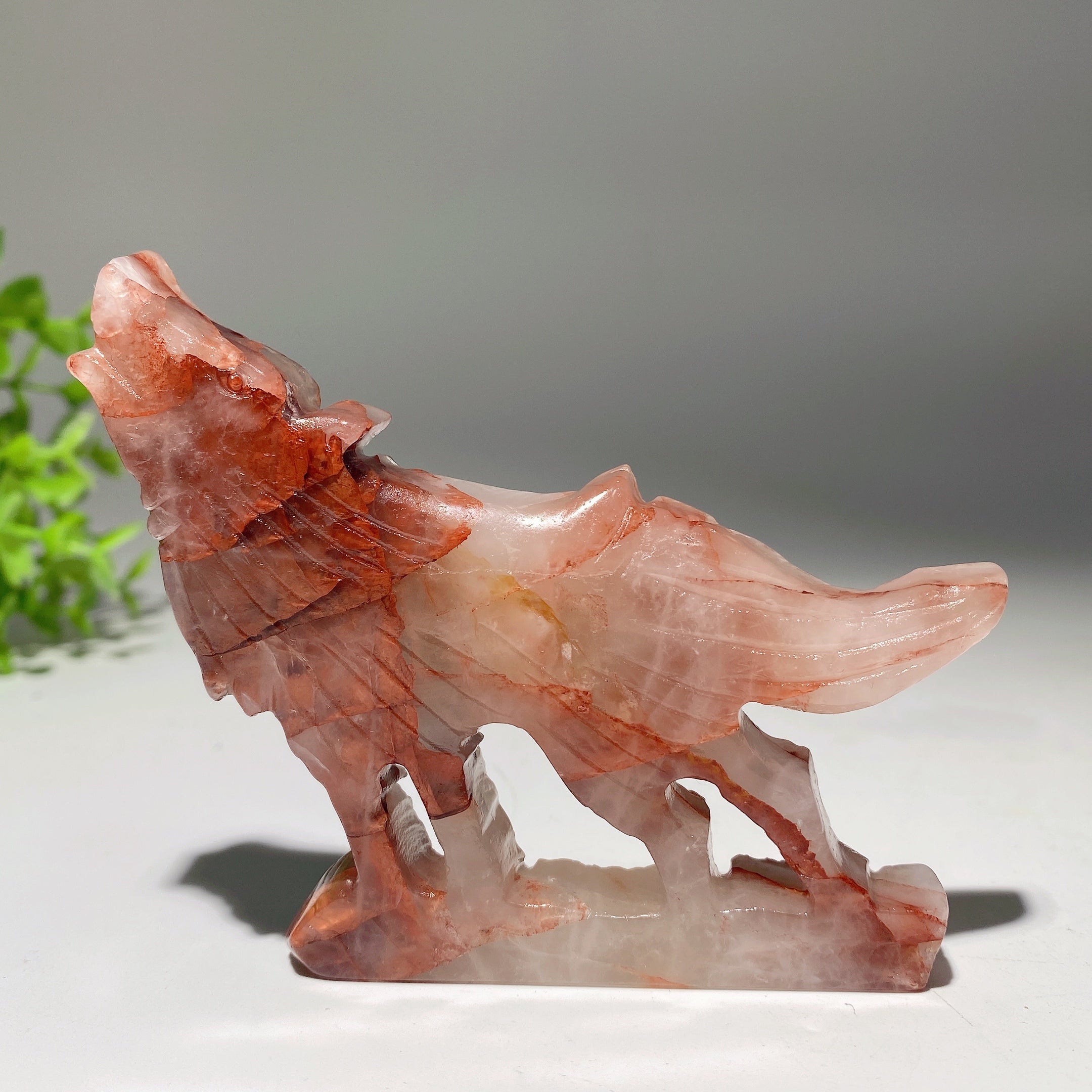 3.5-4 inch Mixed Crystal Wolf Carving Figurine for Healing
