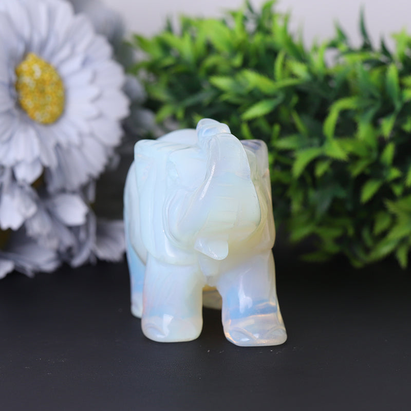3.5-4" Opalite Healing Crystal Elephant Carvings