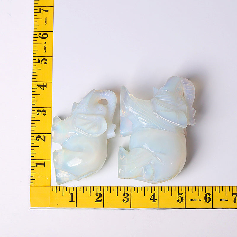 3.5-4" Opalite Healing Crystal Elephant Carvings