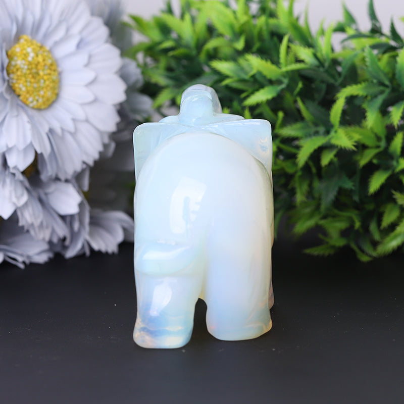 3.5-4" Opalite Healing Crystal Elephant Carvings