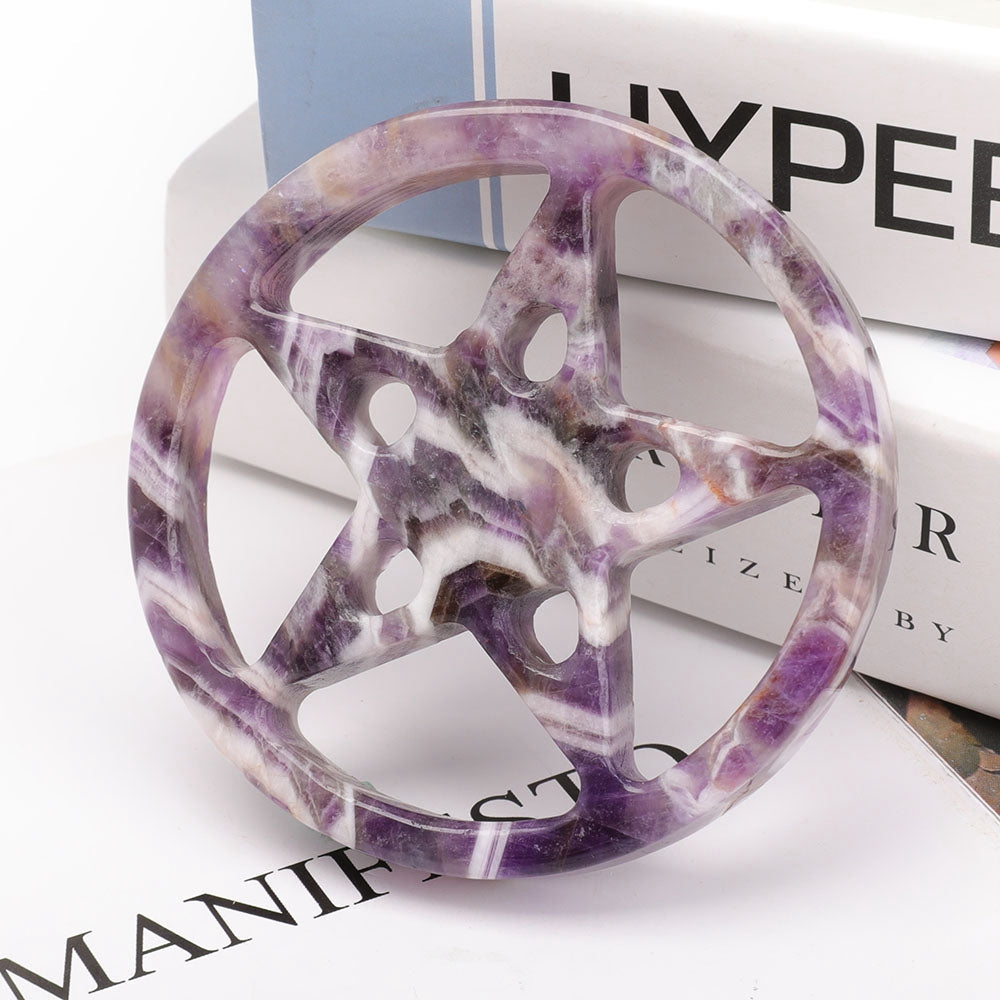 3.5" Amethyst Crystal Carving Star for Healing