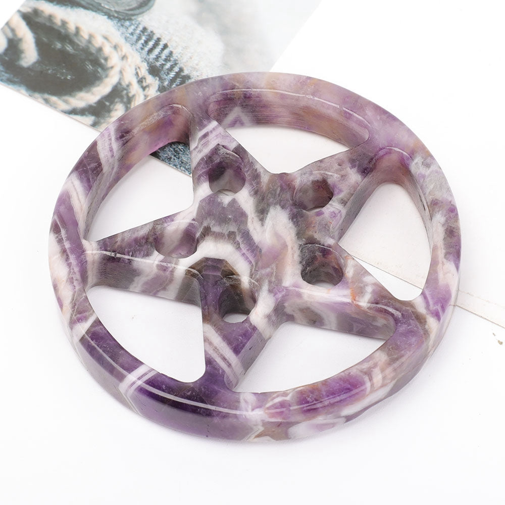 3.5" Amethyst Crystal Carving Star for Healing