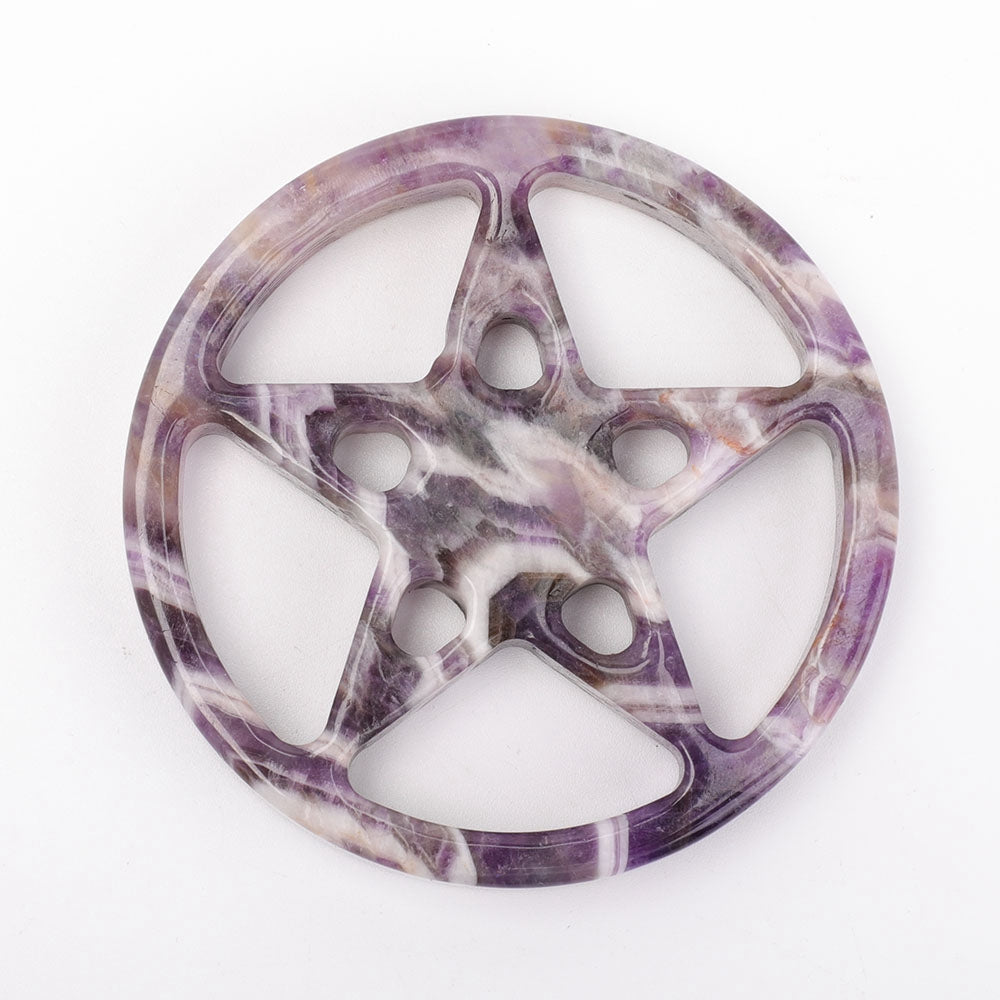 3.5" Amethyst Crystal Carving Star for Healing