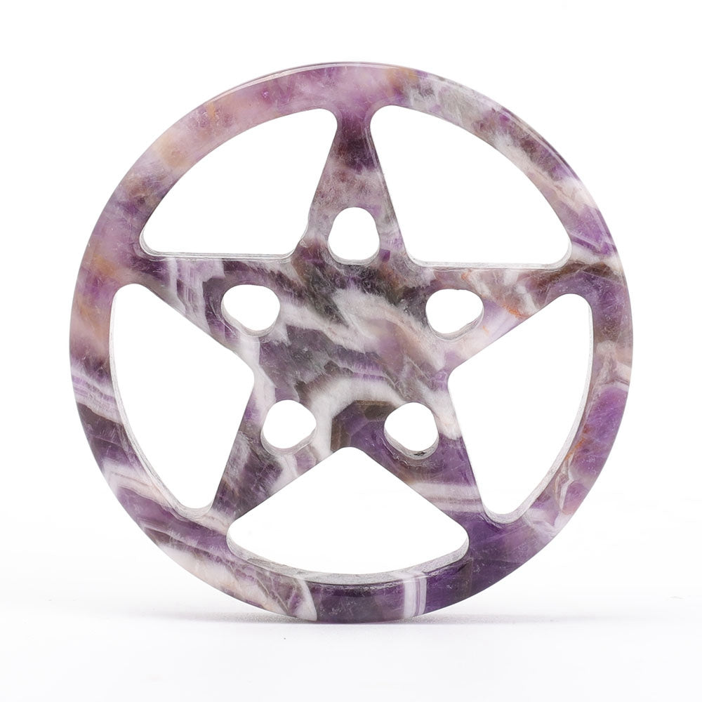 3.5" Amethyst Crystal Carving Star for Healing